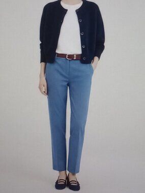 LOFT Riviera Blue Career Work Casual Cotton Blend Ankle Pants Size 00P Petite